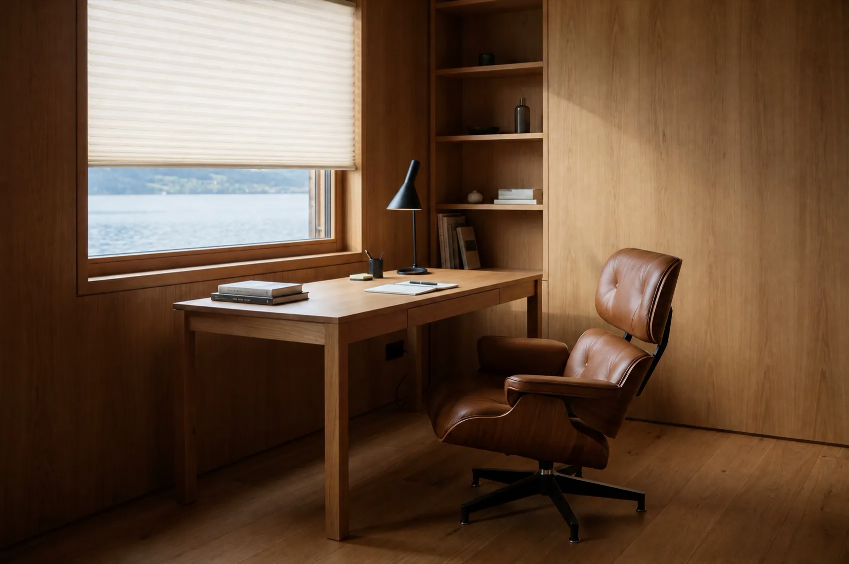 Home Office — Light-filtering honeycomb — even light, zero glare.
